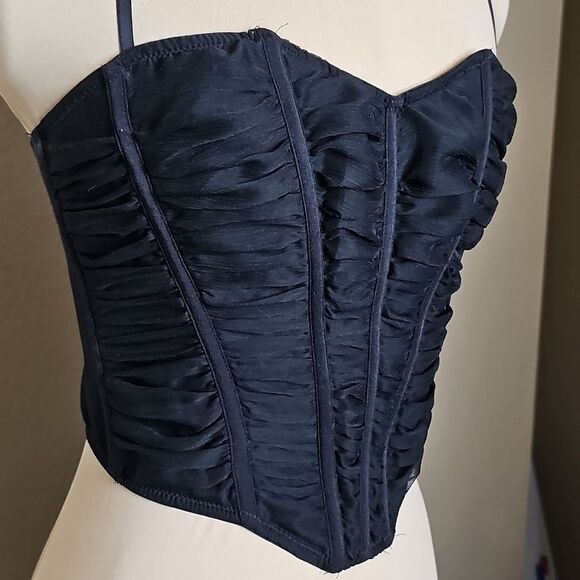 Urban Outfitters Out From Under Black Mesh Corset Top Medium - Picture 3 of 7